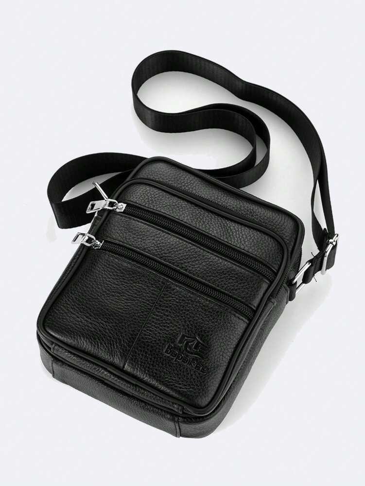 Men's Vintage Genuine Cowhide Leather Crossbody Bag Multi Compartment Business Messenger Bag Classic Travel Work Shoulder Satchel Tote