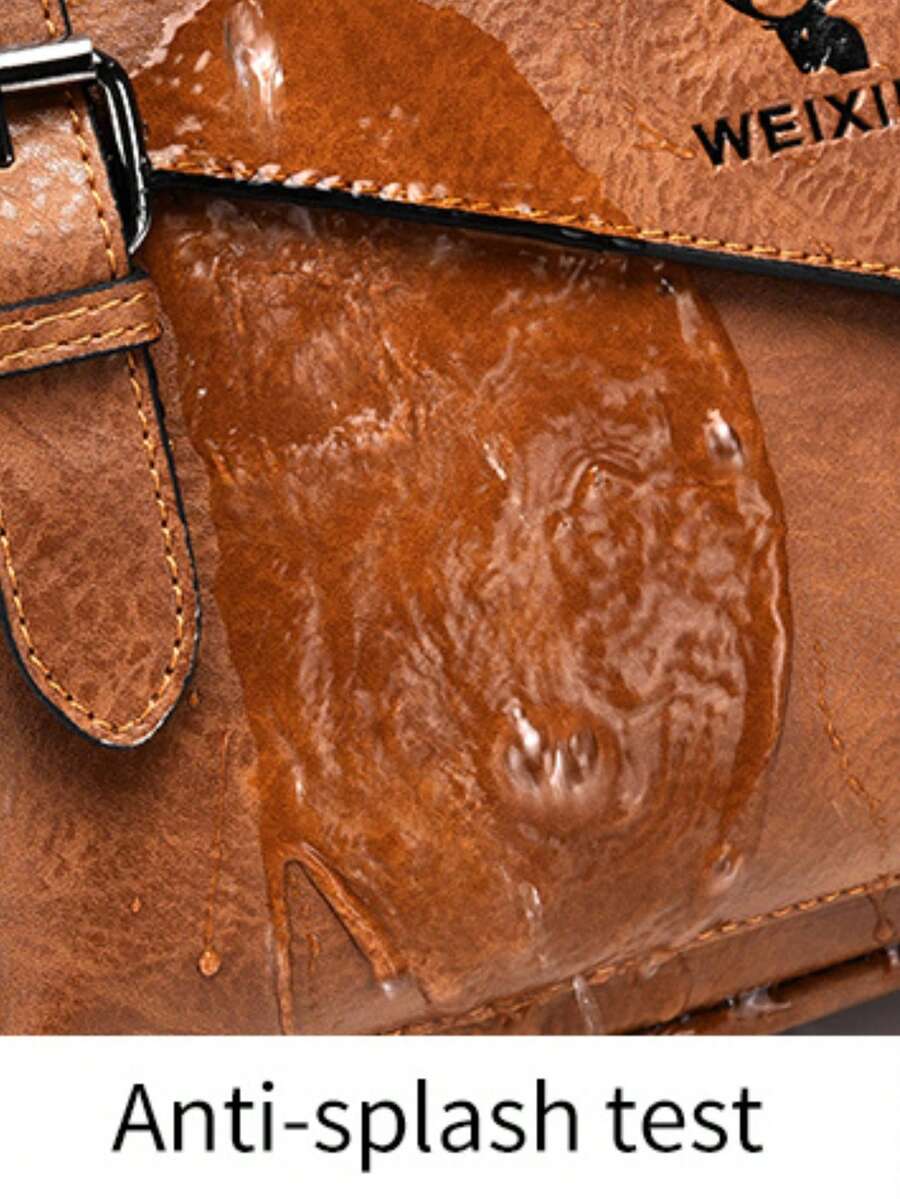 Men's Waterproof PU Shoulder Crossbody Waist Satchel Bag Multi Pocket Large Capacity Outdoor Travel Hiking Work Student Portable Bag