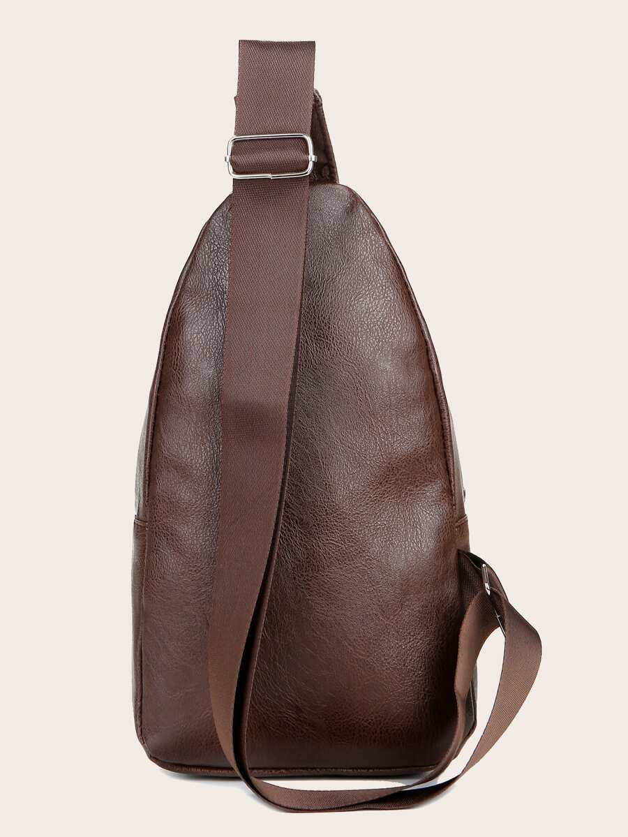 Men's Vintage Fanny Pack Waist Bag With Headphone Jack Adjustable Strap Multi Pocket Casual Crossbody Chest Bag Hiking Cycling Travel