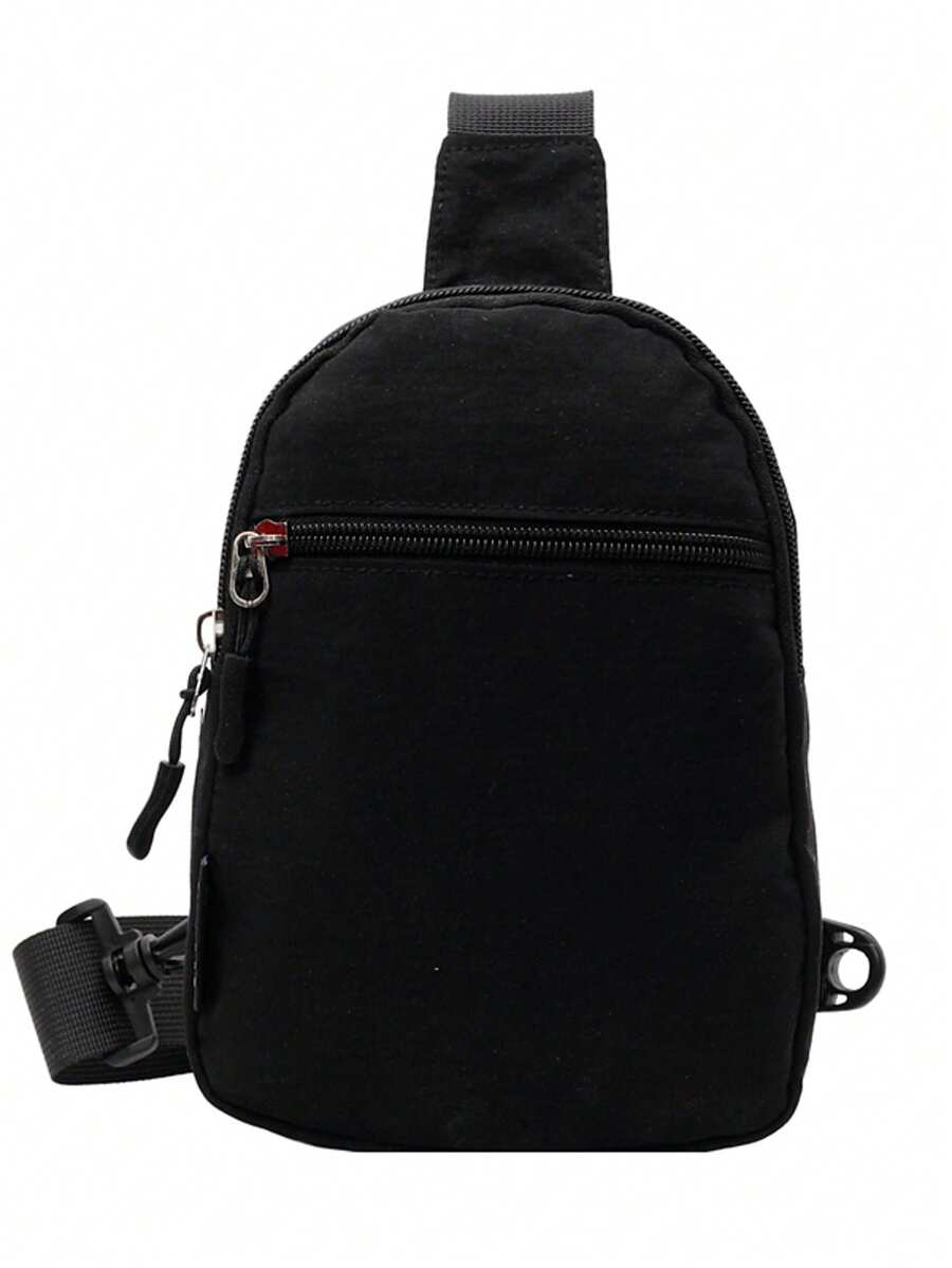 Men's PU Shoulder Bag Black Flower Print Crossbody Chest Bag Stylish Travel Business Commute Bag School University Graduation Gift