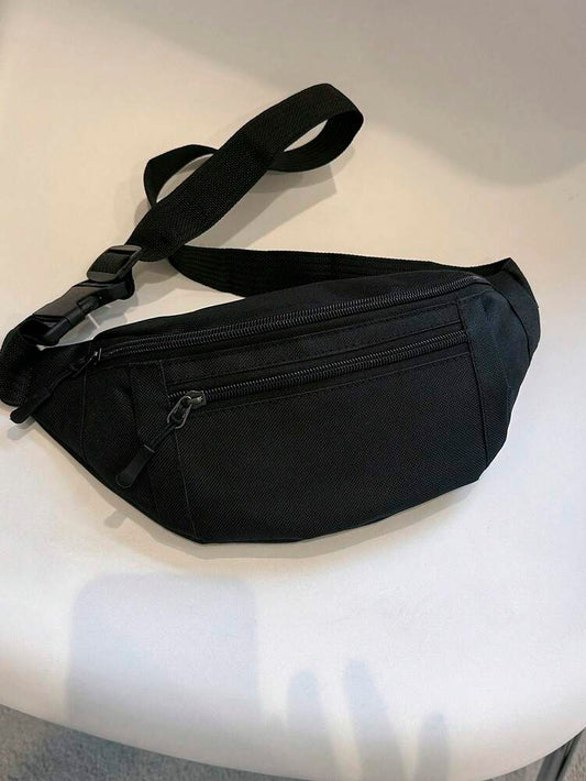 Men's Sports Fanny Pack Large Crossbody Waist Bag Casual Hands Free Wallet Belt Bag Running Hiking Travel Festival Gym Phone Purse