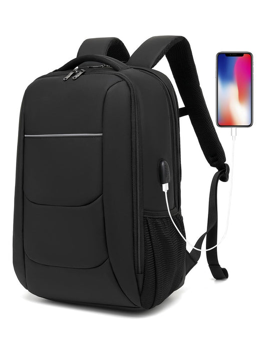Men's USB Charging Port Travel Backpack Business Laptop Bag Large Capacity School College Work Outdoor Casual Commuter Backpack