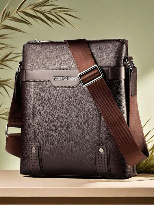 Men's Waterproof PU Crossbody Shoulder Waist Bag Multi Pocket Large Capacity Portable Satchel Outdoor Travel Work School Casual Bag