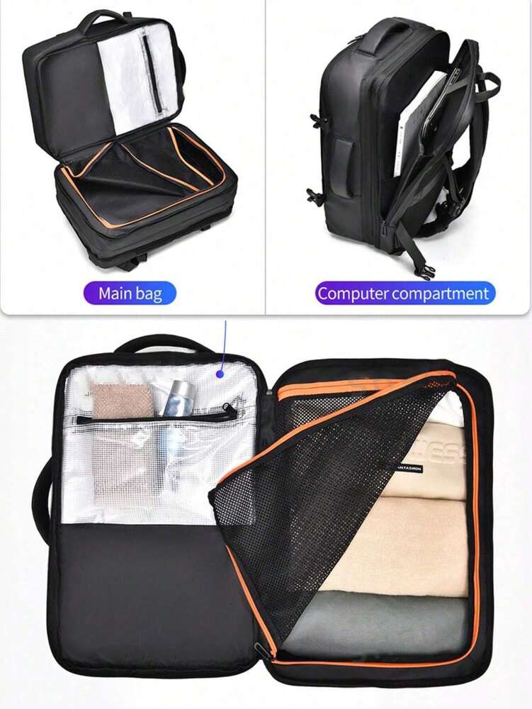 Men's Multi Functional Laptop Backpack Large Capacity Casual Travel Bag With Wet Dry Separation Compartment Work School Overnight Gift