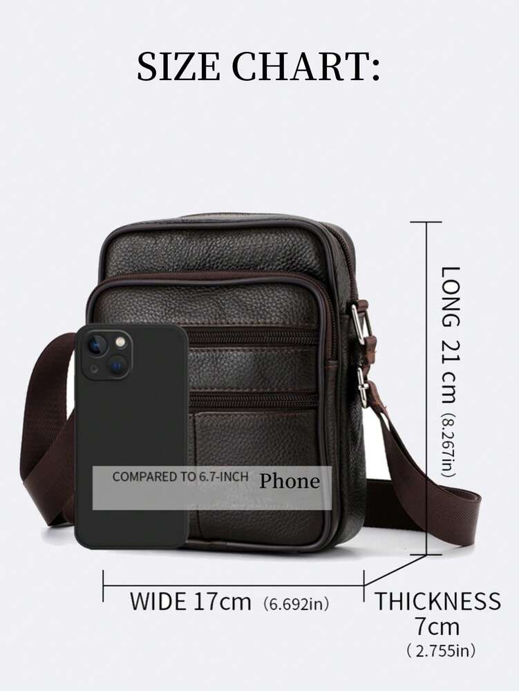 Men's Vintage Genuine Cowhide Leather Crossbody Bag Multi Compartment Business Messenger Bag Classic Travel Work Shoulder Satchel Tote