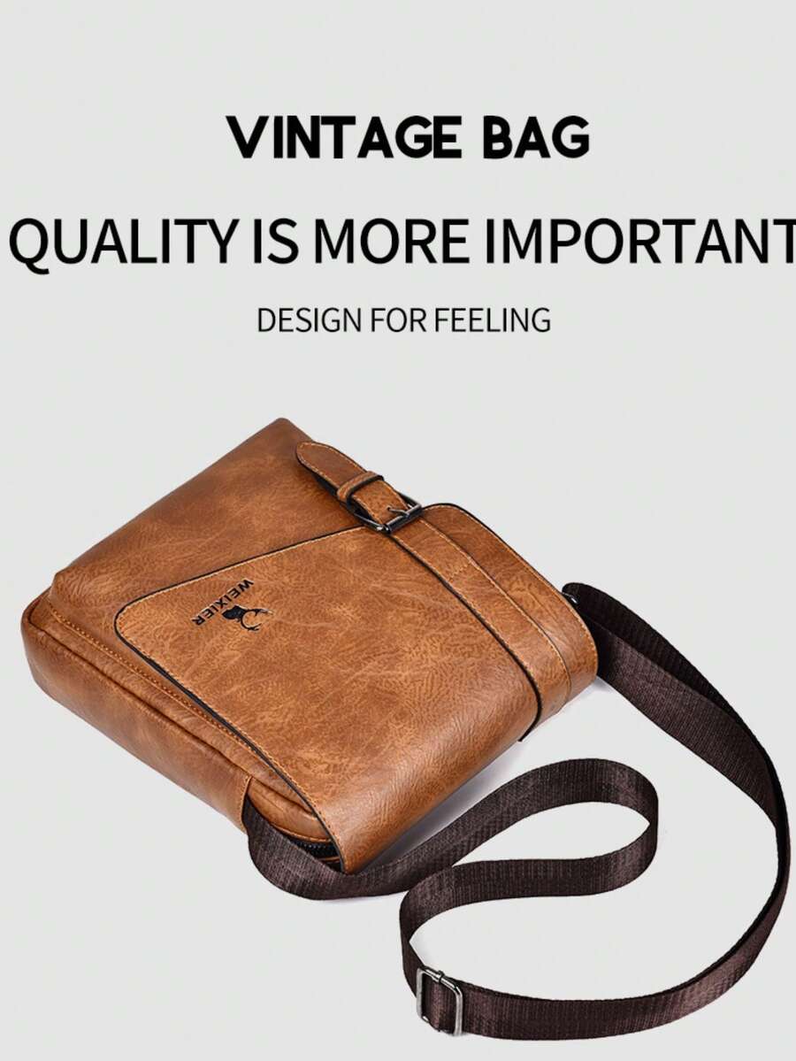 Men's Waterproof PU Shoulder Crossbody Waist Satchel Bag Multi Pocket Large Capacity Outdoor Travel Hiking Work Student Portable Bag