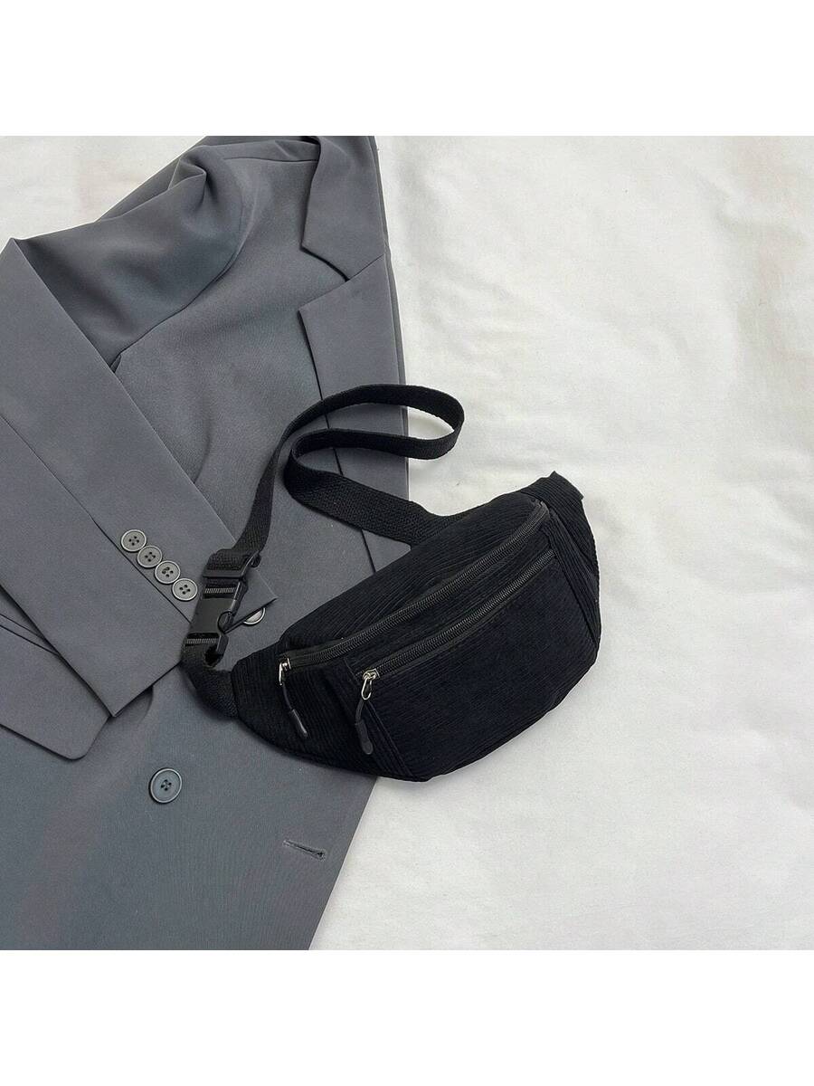 Men's Sports Fanny Pack Large Crossbody Waist Bag Casual Hands Free Wallet Belt Bag Running Hiking Travel Festival Gym Phone Purse