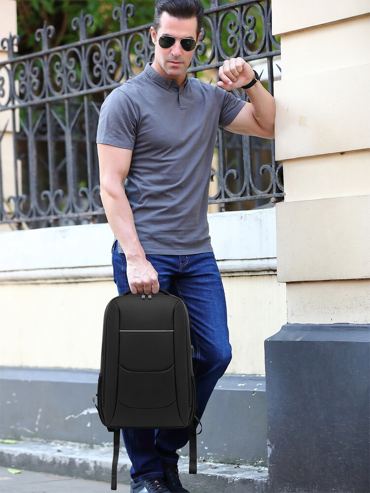 Men's USB Charging Port Travel Backpack Business Laptop Bag Large Capacity School College Work Outdoor Casual Commuter Backpack