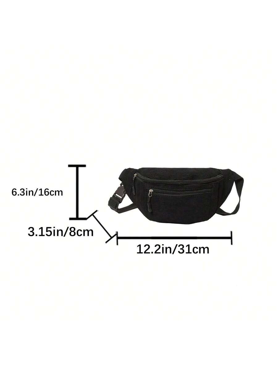 Men's Sports Fanny Pack Large Crossbody Waist Bag Casual Hands Free Wallet Belt Bag Running Hiking Travel Festival Gym Phone Purse
