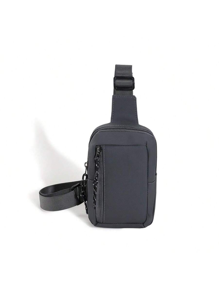 Men's Minimalist Chest Bag Black Sling Crossbody Bag Versatile Small Backpack Sports Leisure Waist Pack Travel Business Outdoor Casual