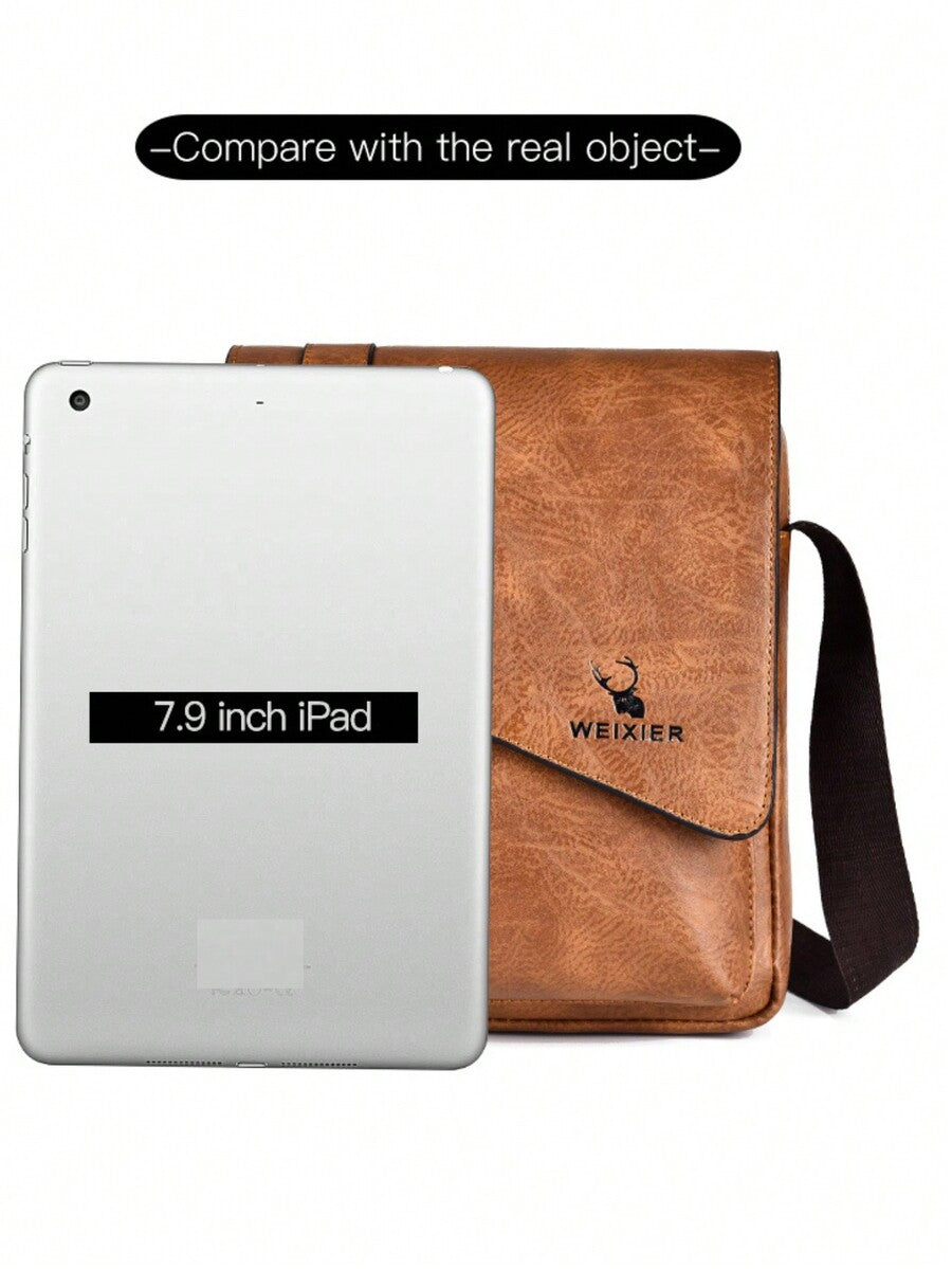 Men's Waterproof PU Shoulder Crossbody Waist Satchel Bag Multi Pocket Large Capacity Outdoor Travel Hiking Work Student Portable Bag