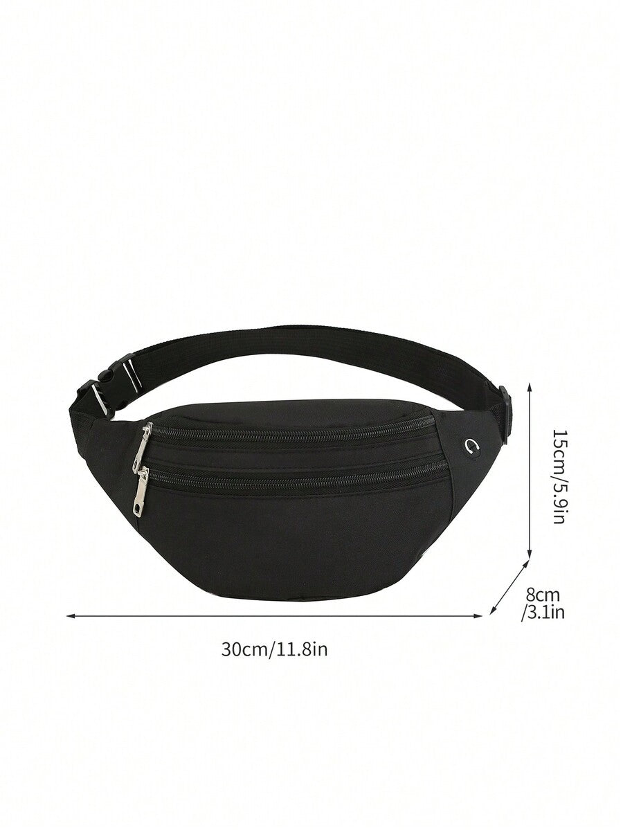 Men's Sports Fanny Pack Large Crossbody Waist Bag Casual Hands Free Wallet Belt Bag Running Hiking Travel Festival Gym Phone Purse
