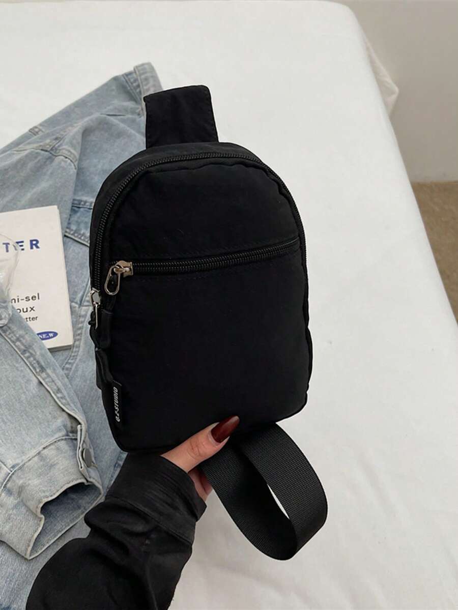 Men's PU Shoulder Bag Black Flower Print Crossbody Chest Bag Stylish Travel Business Commute Bag School University Graduation Gift