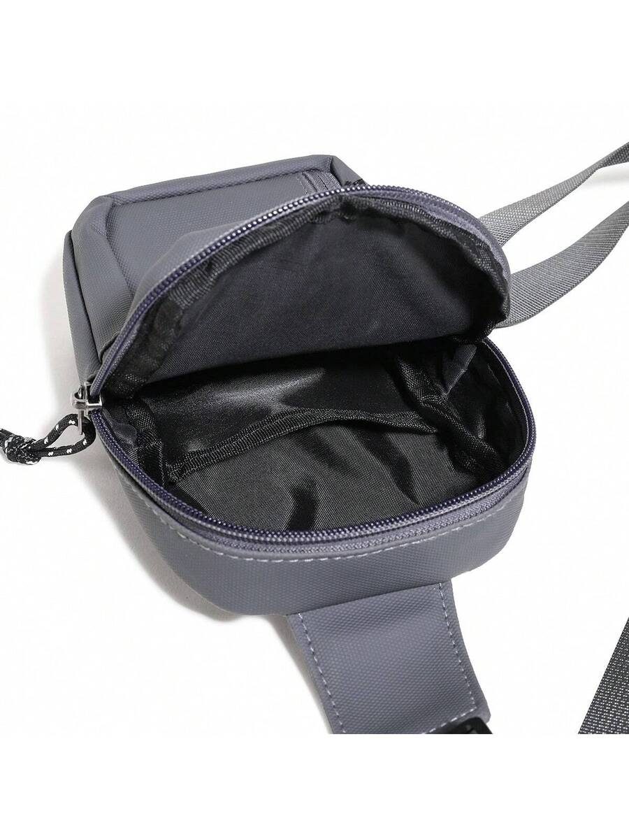 Men's Minimalist Chest Bag Black Sling Crossbody Bag Versatile Small Backpack Sports Leisure Waist Pack Travel Business Outdoor Casual