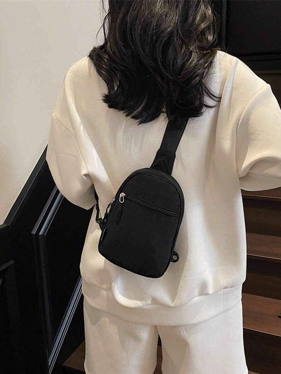 Men's PU Shoulder Bag Black Flower Print Crossbody Chest Bag Stylish Travel Business Commute Bag School University Graduation Gift