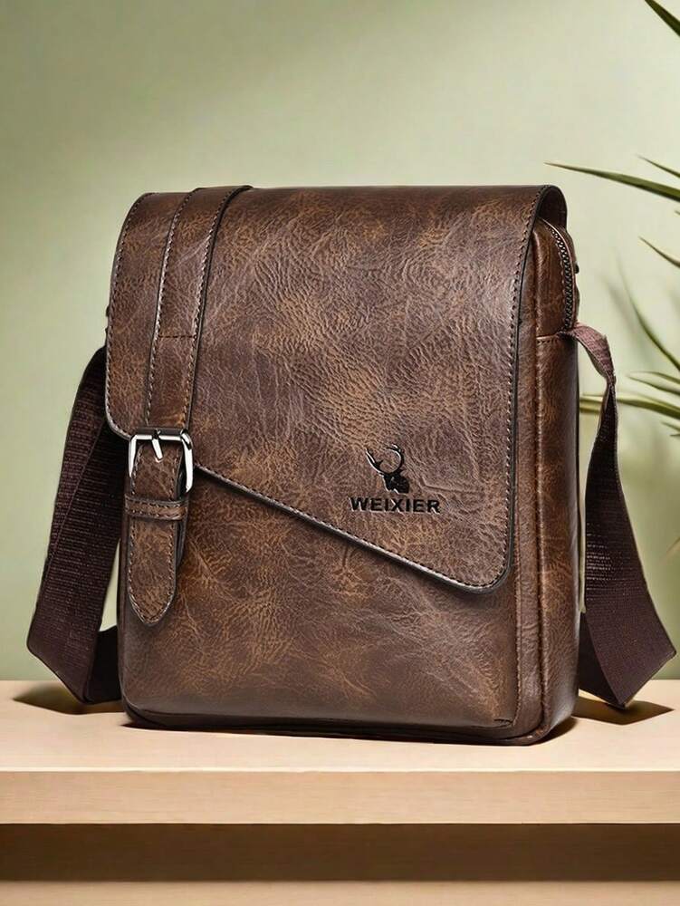 Men's Waterproof PU Shoulder Crossbody Waist Satchel Bag Multi Pocket Large Capacity Outdoor Travel Hiking Work Student Portable Bag