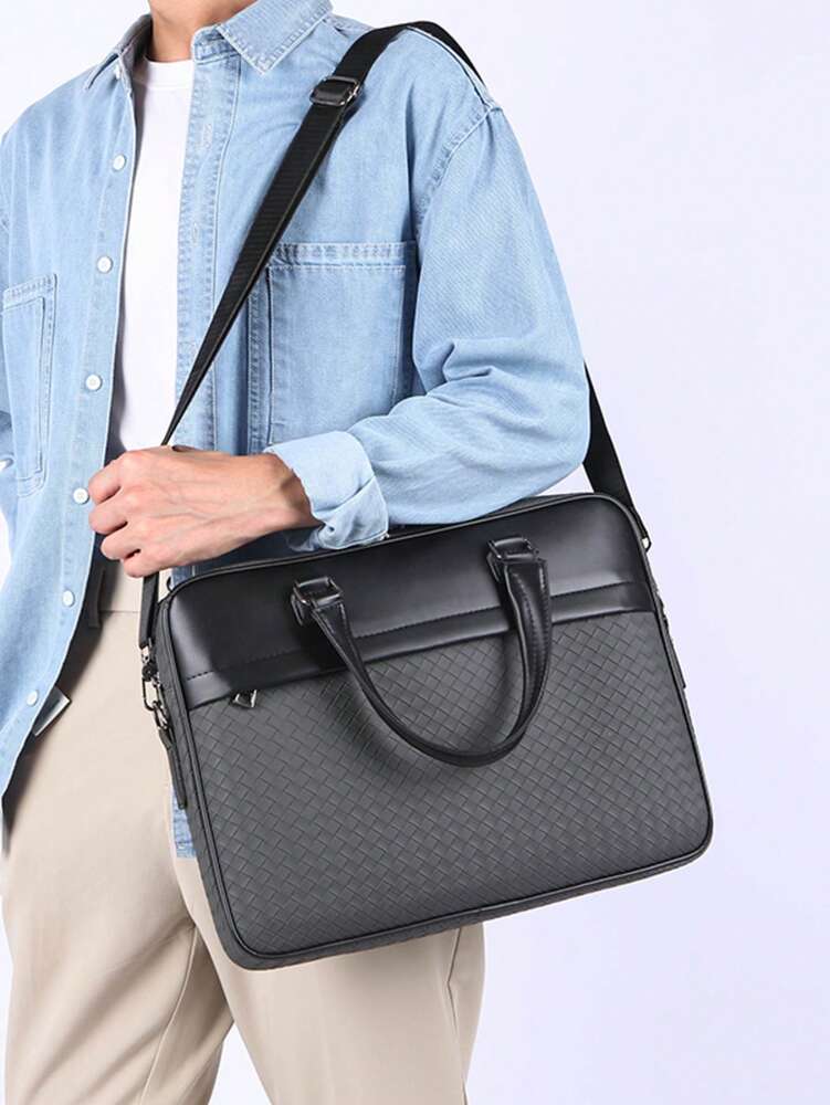 Men's Classic Leather Briefcase Laptop Document Bag Stylish Business Travel Work Satchel Shoulder Office Bag Elegant Gift For Men