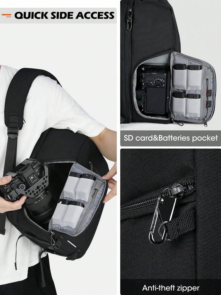 Men's Professional Camera Backpack Waterproof DSLR SLR Mirrorless Laptop Bag 15.6 Inch Large Capacity Travel Anti Theft Photography Pack