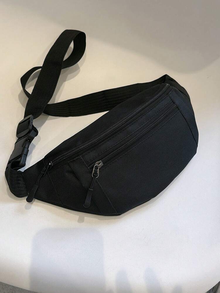 Men's Sports Fanny Pack Large Crossbody Waist Bag Casual Hands Free Wallet Belt Bag Running Hiking Travel Festival Gym Phone Purse