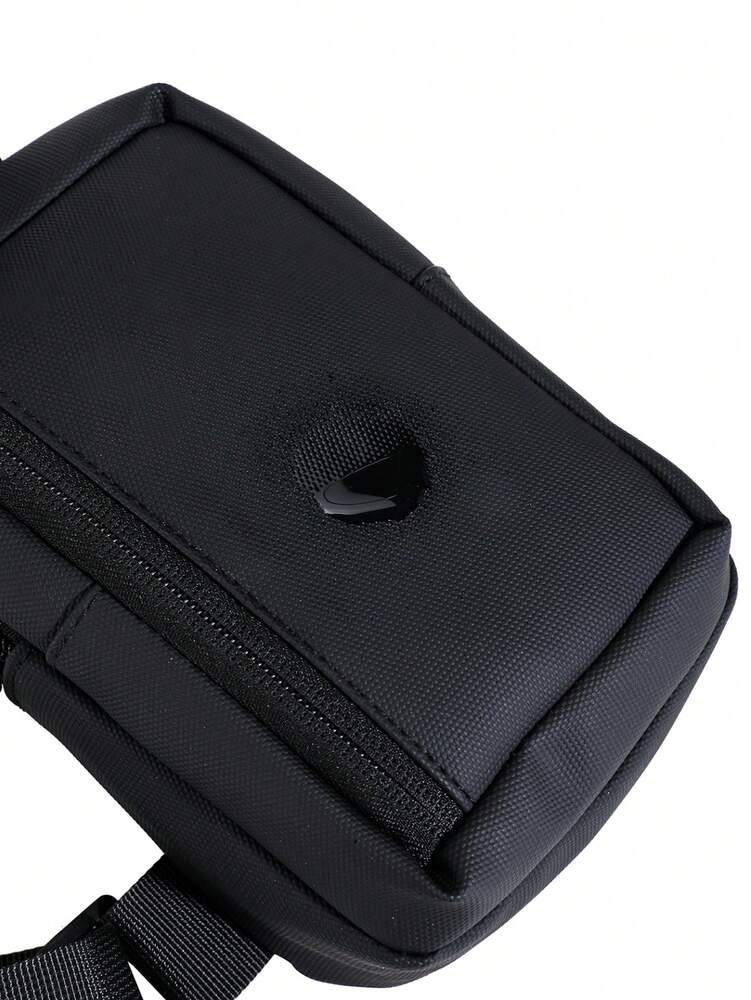 Men's Minimalist Chest Bag Black Sling Crossbody Bag Versatile Small Backpack Sports Leisure Waist Pack Travel Business Outdoor Casual