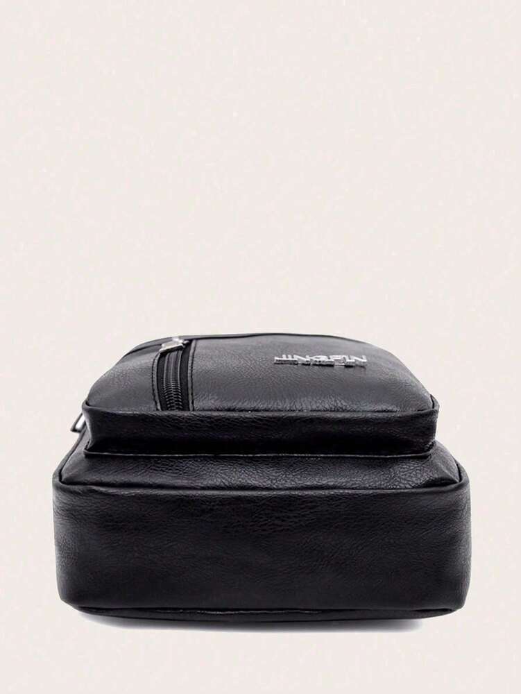Men's Vintage Fanny Pack Waist Bag With Headphone Jack Adjustable Strap Multi Pocket Casual Crossbody Chest Bag Hiking Cycling Travel