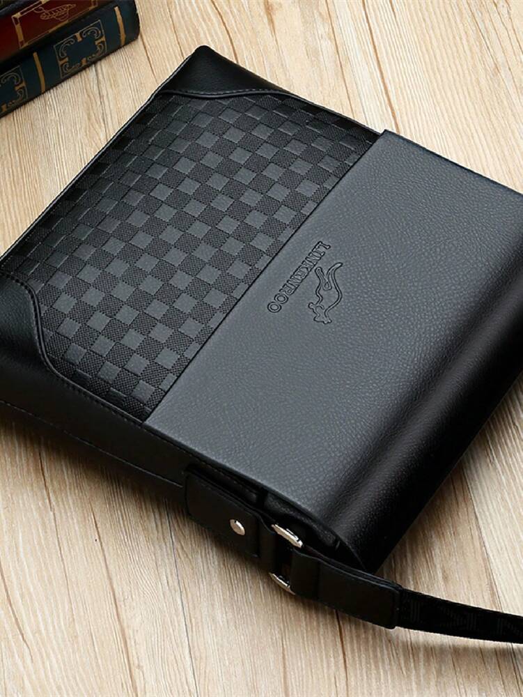 Men's PU Leather Shoulder Crossbody Bag Large Capacity Waterproof Casual Travel College Business Satchel Bag Outdoor Weekend Work Bag