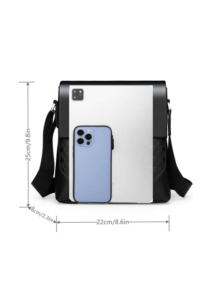 Men's PU Leather Shoulder Crossbody Bag Large Capacity Waterproof Casual Travel College Business Satchel Bag Outdoor Weekend Work Bag