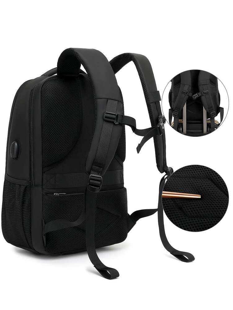 Men's USB Charging Port Travel Backpack Business Laptop Bag Large Capacity School College Work Outdoor Casual Commuter Backpack
