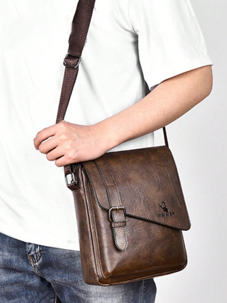 Men's Waterproof PU Shoulder Crossbody Waist Satchel Bag Multi Pocket Large Capacity Outdoor Travel Hiking Work Student Portable Bag