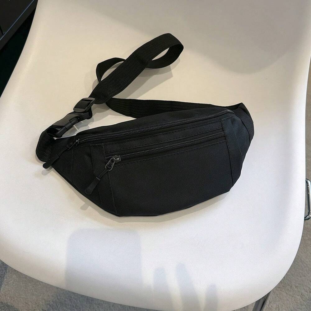 Men's Sports Fanny Pack Large Crossbody Waist Bag Casual Hands Free Wallet Belt Bag Running Hiking Travel Festival Gym Phone Purse