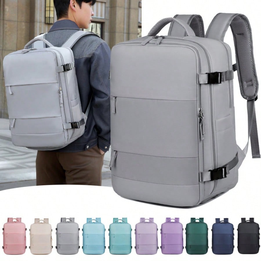Men's Multi Functional Laptop Backpack Large Capacity Casual Travel Bag With Wet Dry Separation Compartment Work School Overnight Gift