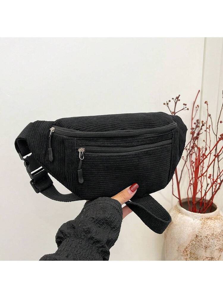 Men's Sports Fanny Pack Large Crossbody Waist Bag Casual Hands Free Wallet Belt Bag Running Hiking Travel Festival Gym Phone Purse