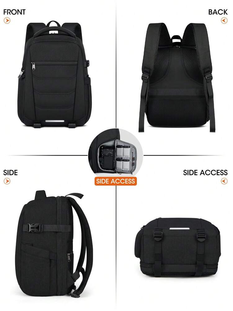 Men's Professional Camera Backpack Waterproof DSLR SLR Mirrorless Laptop Bag 15.6 Inch Large Capacity Travel Anti Theft Photography Pack